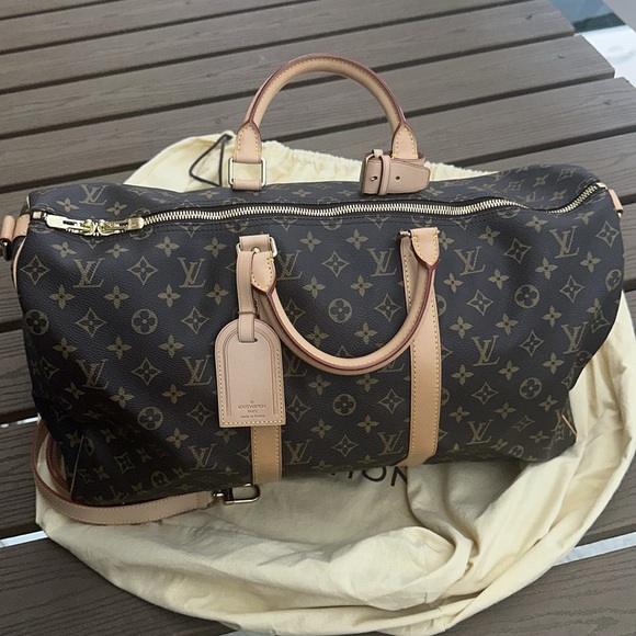 Louis Vuitton Monogram Canvas Duffel with Tan Accents - Picture 10 of 11